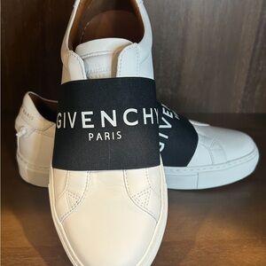 Givenchy White Leather Slip-On Sneakers with Elastic Band